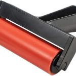 Gel Press Rubber Brayer - for printmaking, Scrapbooking, Paper Crafts, Home Decor & More - 4 Inches, Red & Black