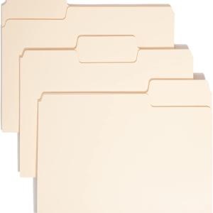 Sme SuperTab Heavyweight File Folder, Oversized 1/3-Cut Tab, Letter Size, Manila, 50 Per Box (10401)