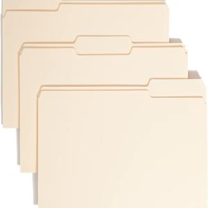 Sme File Folder, 1/3-Cut Tab, Assorted Positions, Letter Size, Manila, 24 per Pack (11928)