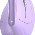 KYSONA 57° Ergonomic Wireless Tower Mouse, Vertical Quiet Ergo Mouse, Bluetooth(BT5.0,BT3.0)&2.4G, (800/1200/2400/2400/4000), 7 Buttons for Windows, macOS, iPOS, Laptop, PC,Purple