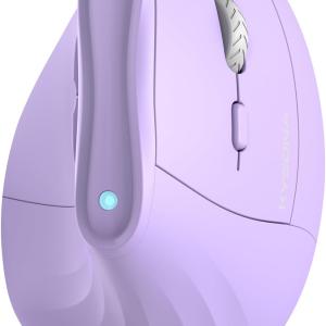 KYSONA 57° Ergonomic Wireless Tower Mouse, Vertical Quiet Ergo Mouse, Bluetooth(BT5.0,BT3.0)&2.4G, (800/1200/2400/2400/4000), 7 Buttons for Windows, macOS, iPOS, Laptop, PC,Purple