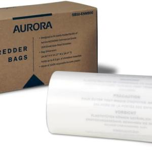 Aurora SB50 Shredder Bags, Design for Aurora AU200MA and AU220MB auto feed shredders, Hold up to 8.5 Gallon of shredded materials, 1 Roll of 50 Bags