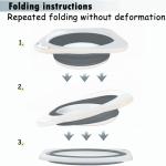 Portable Collapsible Wash Basin, Foldable Dish Tub Space-Saving for Kitchen, Camping, Travel, Laundry, Bottles (Gray 1 Pack)