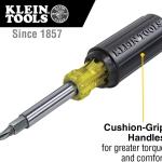 Klein Tools 32500 11-in-1 Screwdriver/Nut Driver Set, 8 Bits (Phillips, Slotted, Torx, Square), 3 Nut Driver Sizes, Cushion Grip Handle