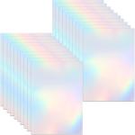 Transparent Holographic Overlay Lamination Vinyl A4 Size Self-hesive Laminate Waterproof Vinyl Sticker Paper, 20 Sheets 8.25 x 11.7 Inches