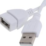 2PCS 5ft White USB 2.0 Male to Female Extension Cable - USB Type A Extension Cables for Keyboard, Mouse, Printer, Computer Accessories