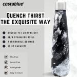 Insulated Water Bottle - On-The-Go Refillable Stainless Steel Water Bottles For ults, Reusable Thermos Travel Tumbler With Leak-proof Lid For Hot & Cold Beverages (17Oz. Ligth Charcoal)