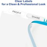 Avery 11416 Clear Label Index Maker Dividers, 8.5 x 11, White, 5 Tabs/Set