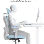 SIHOO M18 Ergonomic Office Chair, Computer Desk Chair with justable Herest and Lumbar Support, High Back Executive Swivel Chair for Home Office (Light Blue)