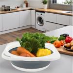 Portable Collapsible Wash Basin, Foldable Dish Tub Space-Saving for Kitchen, Camping, Travel, Laundry, Bottles (Gray 1 Pack)