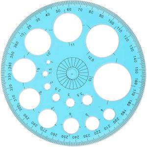 Circle Template for Drawing, Plastic Circle Stencil Geometric Circle Ruler for Drafting, Large and Small Circle Drawing Tool for School Office Supplies