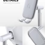 Lamicall Cell Phone Stand for Desk - justable Mobile Phone Holder Dock for Table, Desktop, Office, Compatible with iPhone 13 12 11 X Xr Pro Max 8 7 6 Plus, Mini, More 4-10'' Cellphone and Tablets