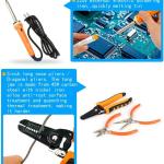 LEATBUY Network Crimp Tool Kit for RJ45/RJ11/RJ12/CAT5/CAT6/Cat5e/8P, Professional Crimper Connector Stripper Cutter, Computer Maintenance Lan Cable Pliers Tester Soldering Iron Set(Orange)