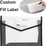 YoeeJob Plastic File Folders Legal Size Expandable Document Folder with Snap Button Closure, A4 Expanding File Wallet Envelopes Pouch with Label Pocket, 2 Packs, Black