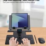 Desk Stand and Bluetooth Keyboard Combo for Samsung Galaxy Z Fold 7/6/5, 4 in 1 Set Include Mouse Pen, justable Foldable Tablet Stand Holder Fits for Z Trifold, 4.7"-13" Smartphones Tablet