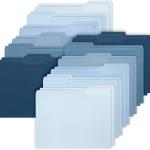 Whaline 24 Pack Dusty Blue File Folders Letter Size 6 Colors Grient Blue File Pockets with 1/3 Cut Tab for Home Office Classroom Supplies, 8.9 x 11.6 Inch