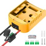 Power Wheels apter for Dewalt 20V Battery apter Power Wheels Battery Conversion Kit with Switch, Fuse & Wire Terminals, 12AWG Wire, Power Connector for DIY Ride On Truck, RC Car Toys and Robotics