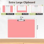 11 x 17 Extra Large Clipboard 2 Pack, Pink Vertical and Landscape Layout Drawing Boards for Sketching,Watercolors, Size 11.5 x 17, Drafting & Art Supply