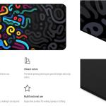 Colorful Line Desk P, Abstract Art Mouse P Mat XXL, Black Large Office Desk Keyboard P, with Non Slip Rubber Base and Stitched Edges Mouse P, Game Player's Desktop Decor 31.5"X15.7"