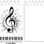 JOINFANXIN 24 Pack Musical Notes Mini Spiral Notebook, Black and White Piano Pocket Notebook for Classroom Students Rewards, 16 Pages Portable Office Meeting Supplies