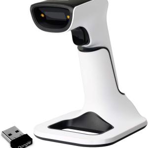 ScanAvenger Wireless Portable 1D&2D with Stand Bluetooth Barcode Scanner: 3-in-1 Handheld Scanner, Rechargeable Battery for Inventory - USB Bar Code/QR Reer (1D&2D with Next Gen Stand)