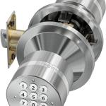 Signstek Keyless Entry Door Lock, Door Knob with Keyp, Smart Code Door Lock, Mute Mode, Passage Function, Easy to Install, Satin Nickel
