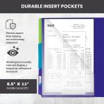 Performore - 12 Pocket Spiral Subject Organizer with 6 Dividers, Folder Organizer Spiral Binder with Front Cover Pocket and Customizable Cover, Erasable Write On Tabs for Documents Files Projects