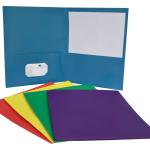School Smart 2-Pocket Folders, Assorted Colors, Pack of 25 - 084900