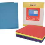 School Smart 2-Pocket Folders, Assorted Colors, Pack of 25 - 084900