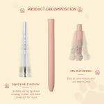 Cat Pens, 4 Pcs 0.5mm Cute Kawaii Black Ink Pens Fine Point Smooth Writing Pen, High-End Series Cat's Tail Retractable Pen for Journaling Note Taking (4 Pcs Cat)