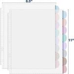 Mr. Pen- Clear Sheet Protectors with Tabs, 8 Tabs, 2 Sets, Clear Plastic Dividers for 3 Ring Binder, Insertable Index Page Divider Multicolor Tabs