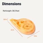 Basics White-Out Correction Tape with Dispenser, 39.3ft, 10-Pack, Fast, Clean and Easy to Use Tear-Resistant Tape Office or School Supplies, Green, Orange, Purple, Red, Blue