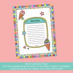 Barker Creek Retro Design Computer Paper, 8-1/2 x 11 Inches, 50 Sheets