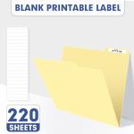 File Folder, PANDRI 220 Pack File Folder, 1/3 Cut Tab, Letter Size, Filing Folder for Office School Business, Manila
