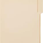Basics File Folders with Tabs for Filing, 1/3-Cut Tab, Assorted Positions, 8.5x11 inches, Letter Size, Manila, Pack of 100