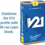 Vandoren CR805 Bb Clarinet V21 Reeds Strength 5; Box of 10