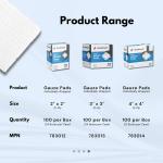 Dealmed 3’’ x 3’’ Sterile Gauze Ps (100 Count) Disposable and Individually Wrapped Medical Gauze Ps, Wound Care Product for First Aid Kit and Medical Facilities (Pack of 1)