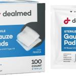 Dealmed 3’’ x 3’’ Sterile Gauze Ps (100 Count) Disposable and Individually Wrapped Medical Gauze Ps, Wound Care Product for First Aid Kit and Medical Facilities (Pack of 1)