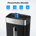 Bonsen 10-Sheet Cross Cut Paper Shredder for Home Office, P-4, Portable Handle, 4 Gallons Bin, Paper and Credit Card Shredder, Black (S3201 New Version)