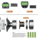 Signstek Keyless Entry Door Lock, Door Knob with Keyp, Smart Code Door Lock, Mute Mode, Passage Function, Easy to Install, Satin Nickel