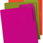 Sme Organized Up Heavyweight Vertical File Folders, Dual Tabs, Letter Size, Bright Tones, 6 per Pack (75406)