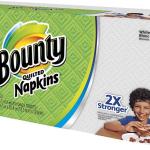 Bounty Quilted Napkins, 1-Ply, 12.1In X 12In, 100/PK, White