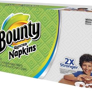 Bounty Quilted Napkins, 1-Ply, 12.1In X 12In, 100/PK, White