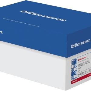 Office Depot(R) Brand Multiuse Paper, Letter Size Paper, 94 (U.S.) Brightness, 20 Lb, White, 500 Sheets Per Ream, Case Of 8 Reams