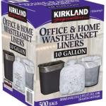 Kirkland Signature RutaVm 10 Gallon Clear Plastic Trash Bags, 23 x 25 Inches, 0.34 Mil, 125/Roll, 4 Rolls/Case (500 Bags Total, bulk packaging)