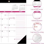 Desk Calendar 2026, Wall Calendar 2026-2027 Large Size 17" X 12" Covers January 2026 to June 2027, Pink Cute Desktop Monthly Calendar for Home Classroom School or Teacher Gifts & Office Supplies