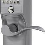 SCHLAGE FE595 CAM 626 ACC Camelot Keyp Entry with Flex-Lock and Accent Levers, Brushed Chrome