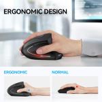 TECKNET Ergonomic Mouse, Wireless Bluetooth Vertical Mouse, 4800 DPI Optical Tracking, 6 justable DPI, Quiet Clicks, 2.4GHz with USB A Receiver, 12 Months Battery, 6 Buttons, Wide Compatibility