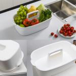 Haundry Large Cleaning Supplies Cdy with Handle, Plastic Storage Bucket Organizer for Cleaning Products, Shower Cdy Basket for Car, Dorm, Bathroom, Garden, Kitchen -White