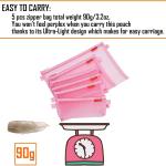 Pendancy Mesh Zipper Pouch 5pcs Lightweight Nylon File Folders Document Organizer Cosmetic Bags Accessories Storage for Travel and Office Supplies(Pink, A4 A5 A6)